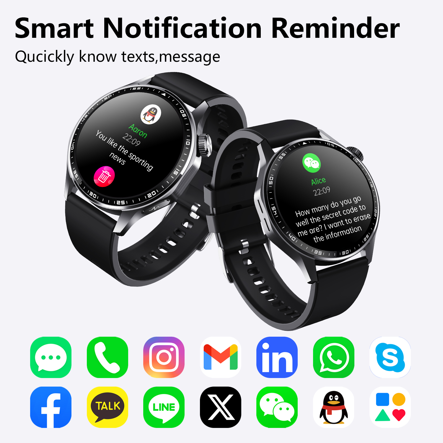 LMJM-F61 SOS Warning Smart Watch