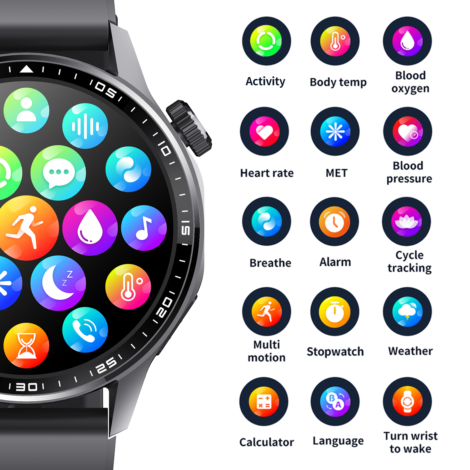 LMJM-F61 SOS Warning Smart Watch