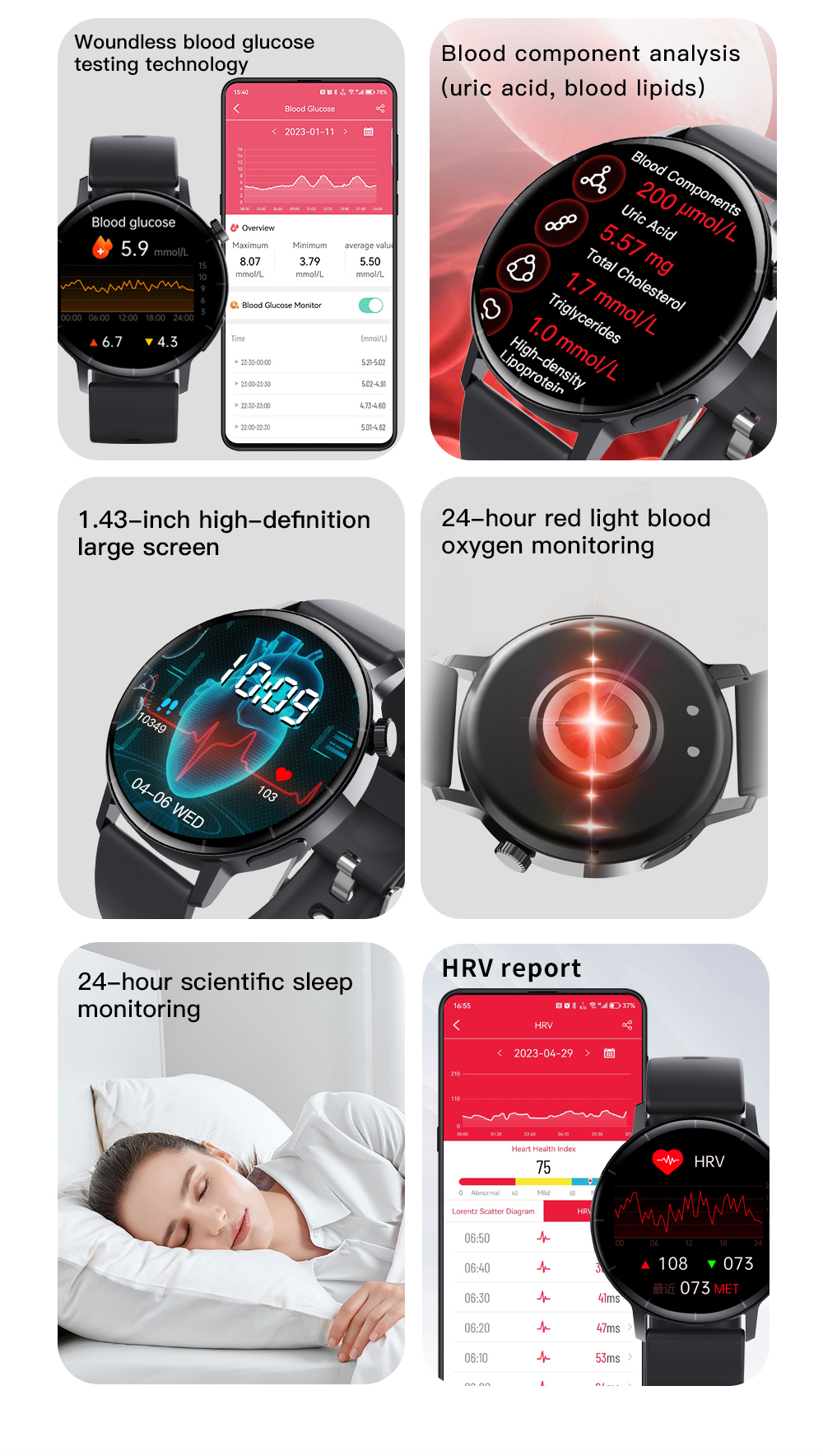 LMJM-F67 Blood Component Analysis Smart Watch