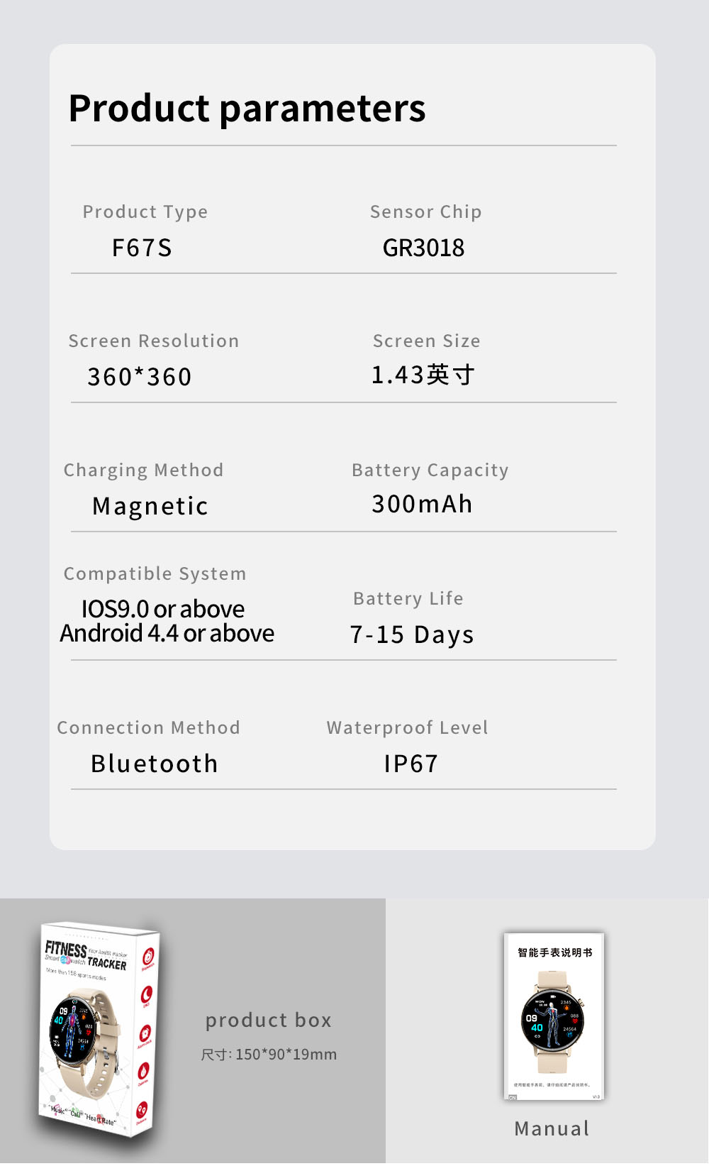 LMJM-F67S Female Menstrual Track Smart Watch